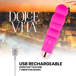 Dolce vita - vibrador recargable six rosa 7 velocidades