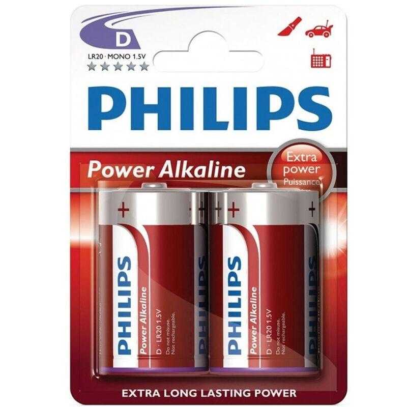 Philips power alkaline pila d lr20 blister*2