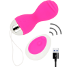 Huevo vibrador Ohmama flexible en rosa con mando y cable de carga USB