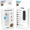 Caja de la mini bala Online plateada, por delante y por detrás