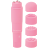 Masajeador Glossy Kurt rosa con sus 4 cabezales