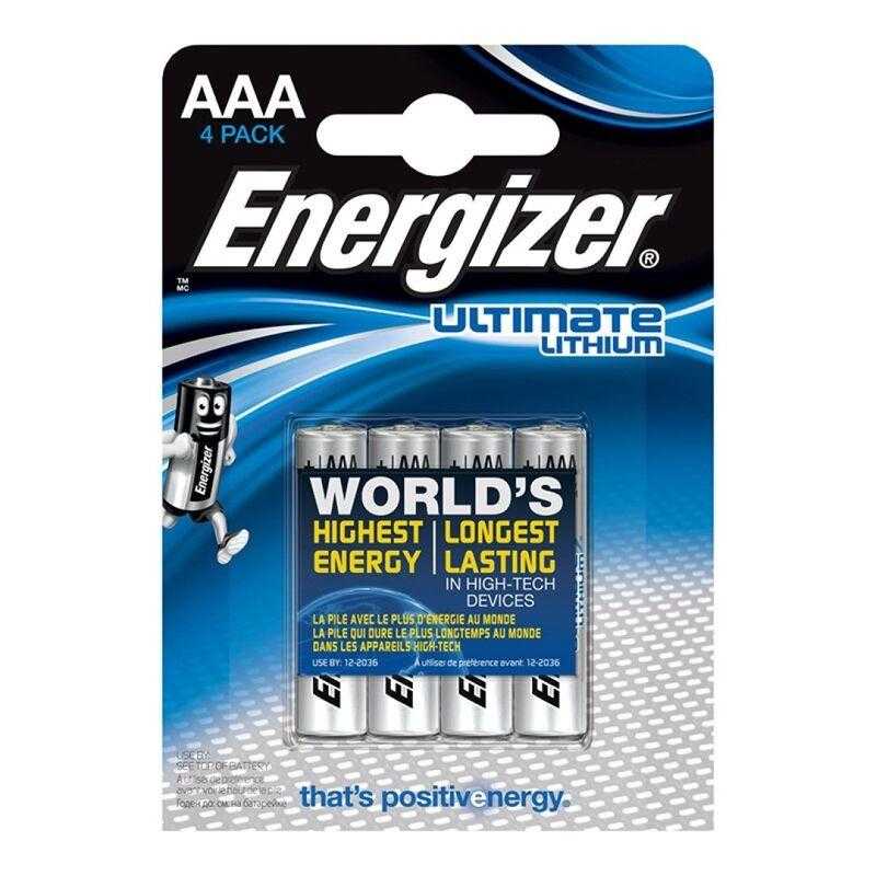 Energizer ultimate lithium pila litio aaa l92 lr03 1,5v blister*4