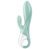 Satisfyer air pump bunny 5+ vibrador rabbit inflable app - verde - 3