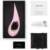 Contenido de LELO DOT rosa con cable, bolsa y manual