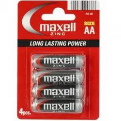 Maxell pila salina manganeso aa r6 blister*4 Maxell pila salina manganeso aa r6 blister*4