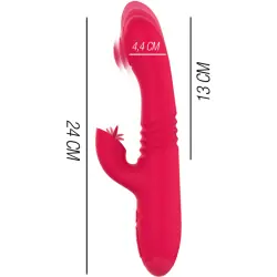 Intense - dua vibrador multifunción recargable up & down con lengua rojo