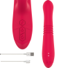 Intense Dua rojo, vista frontal y trasera con el cable USB