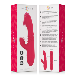 Intense - dua vibrador multifunción recargable up & down con lengua rojo - - 5