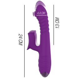 Intense - iggy vibrador multifunción recargable up & down con estimulador de clitoris morado - - 3