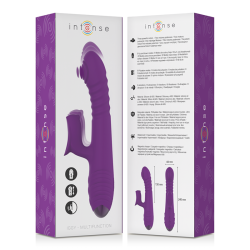 Intense - iggy vibrador multifunción recargable up & down con estimulador de clitoris morado - - 5