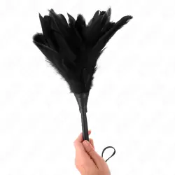 Kink - plumas de pollo para cosquillas con forma cuerno de criada negro 36 cm Kink - plumas de pollo para cosquillas con forma cuerno de criada negro 36 cm
