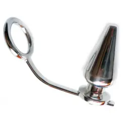 Metal hard - anillo acero con plug anal 45 x 50mm