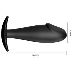 Pretty love plug anal silicona forma pene - negro - 5