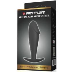 Pretty love plug anal silicona forma pene - negro - 6
