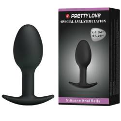 Pretty love plug anal silicona 6.5 cm negro - 2