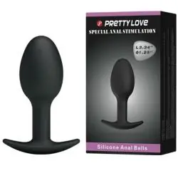 Pretty love - plug anal silicona 6.5 cm negro