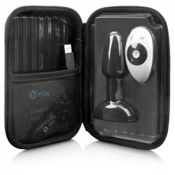 Estuche de almacenaje del b-Vibe Rimming Petite con el plug y el mando