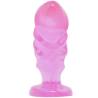 Vista frontal del plug anal Baile rosa con ventosa