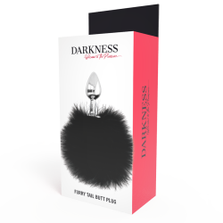 Darkness - extra buttplug anal con cola negro 7 cm