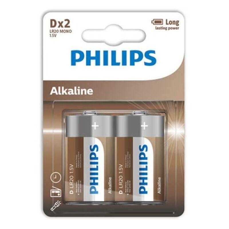 Philips alkaline pila d lr20 blister*2