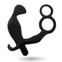 Addicted toys plug anal con anilla doble pene y testiculos negro - - 3