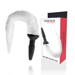 Darkness plug anal silicona con cola blanca - - 2