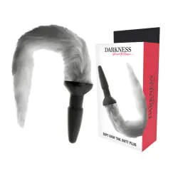 Darkness - plug anal silicona con cola gris