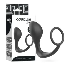 Addicted toys - plug anal con anillo silicona negro
