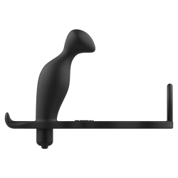 Addicted toys - plug anal con anillo silicona negro 12 cm