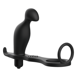 Addicted toys - plug anal con anillo silicona negro 12 cm