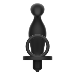 Addicted toys - plug anal con anillo silicona negro 12 cm