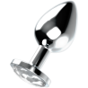 Ohmama plug anal de metal con cristal transparente, vista de lado