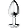 Ohmama plug anal de metal con cristal transparente, vista de frente