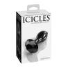 Plug anal de cristal Icicles nº 78 negro, caja blanca
