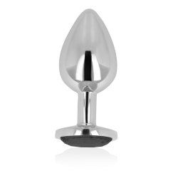 Plug anal Ohmama con cristal negro, de lado