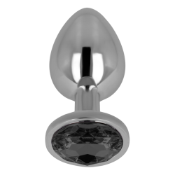 Plug anal Ohmama con cristal negro, vista de la base con el cristal