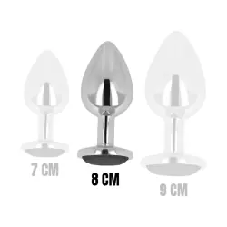 Ohmama - plug anal con cristal negro 8 cm