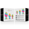 Set de plugs Intense, la caja abierta con las tres tallas