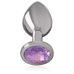 Intense - plug anal metal con cristal violeta talla s -  - 2