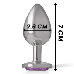 Intense - plug anal metal con cristal violeta talla s -  - 4