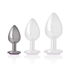 Intense - plug anal metal con cristal violeta talla s -  - 5
