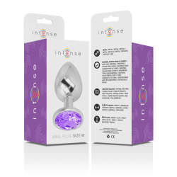 Intense - plug anal metal con cristal violeta talla m - - 6 Intense - plug anal metal con cristal violeta talla m - - 6