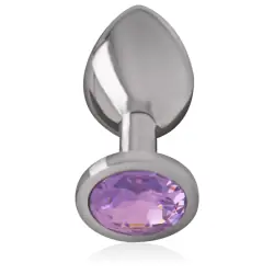 Intense - plug anal metal aluminio con cristal violeta talla l Intense - plug anal metal aluminio con cristal violeta talla l