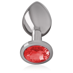 Intense - plug anal metal con cristal rojo talla s -  - 2
