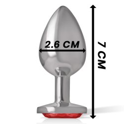Intense - plug anal metal con cristal rojo talla s -  - 4