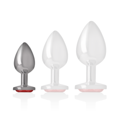 Intense - plug anal metal con cristal rojo talla s -  - 5