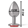 Intense - plug anal metal con cristal rojo talla l - 4