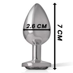 Intense - plug anal metal con cristal negro talla s -  - 4