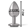 Intense - plug anal metal con cristal negro talla s - 4