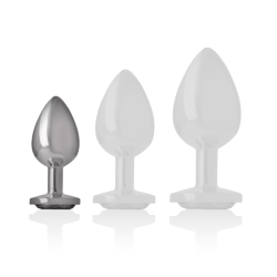Intense - plug anal metal con cristal negro talla s -  - 5